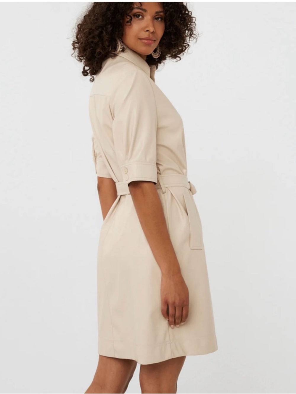 ESQUALO Light Beige Cargo Shirt Dress